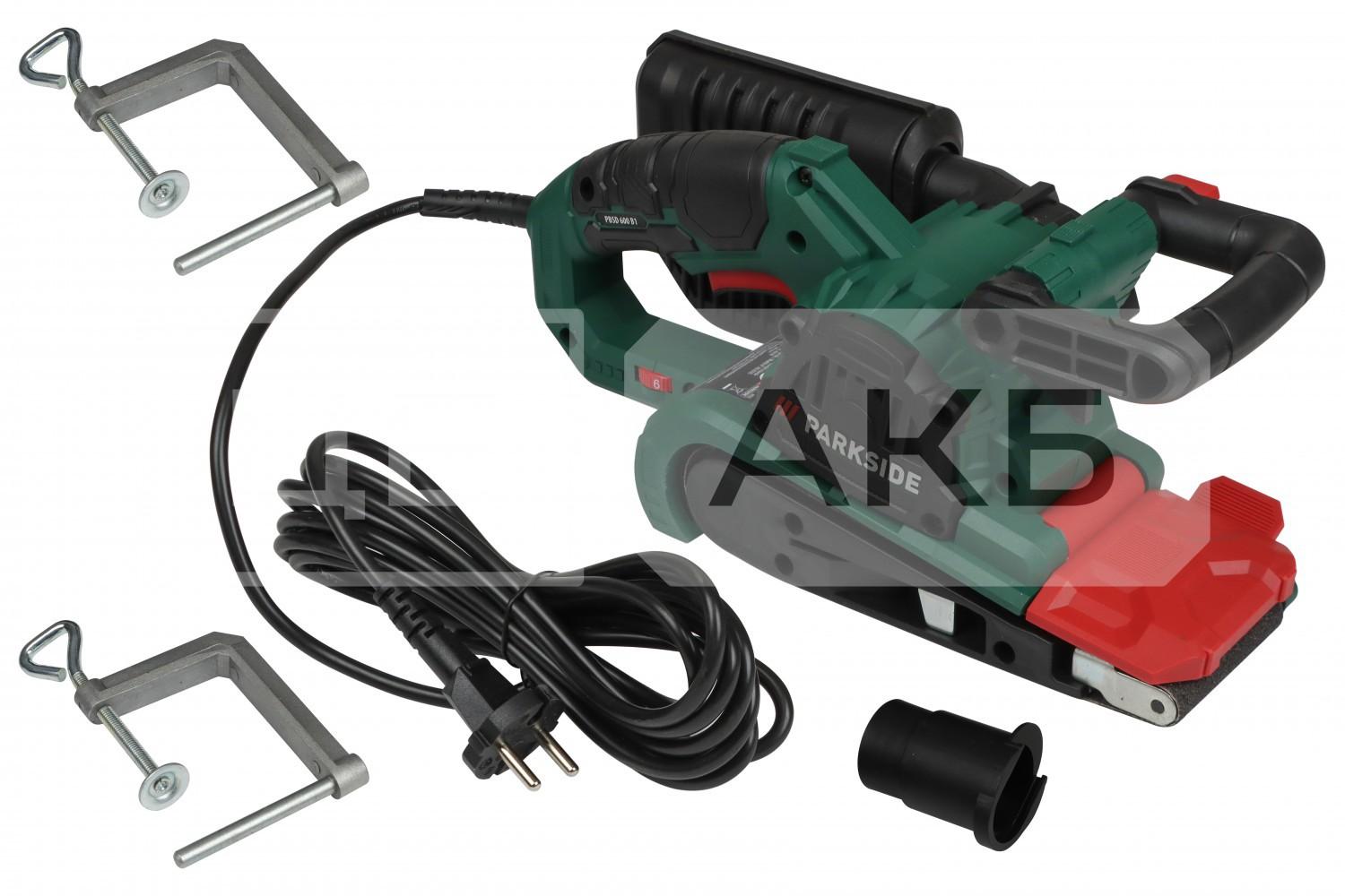 ШЛІФМАШИНА СТРІЧКОВА ЕЛЕКТРИЧНА PARKSIDE PBSD 600 B1 600W, ШВИДКІСТЬ РЕМЕНЯ 170-250 М/ХВ, ДОВЖИНА СТРІЧКИ/ЛИСТА - 457MM PBSD600B1