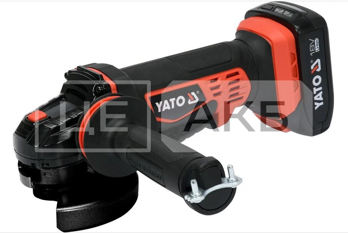 ШЛІФМАШИНА КУТОВА АКУМУЛЯТОРНА YATO Ø125MM 18V 2AH 2500-10000 ОБ/ХВ YT82826