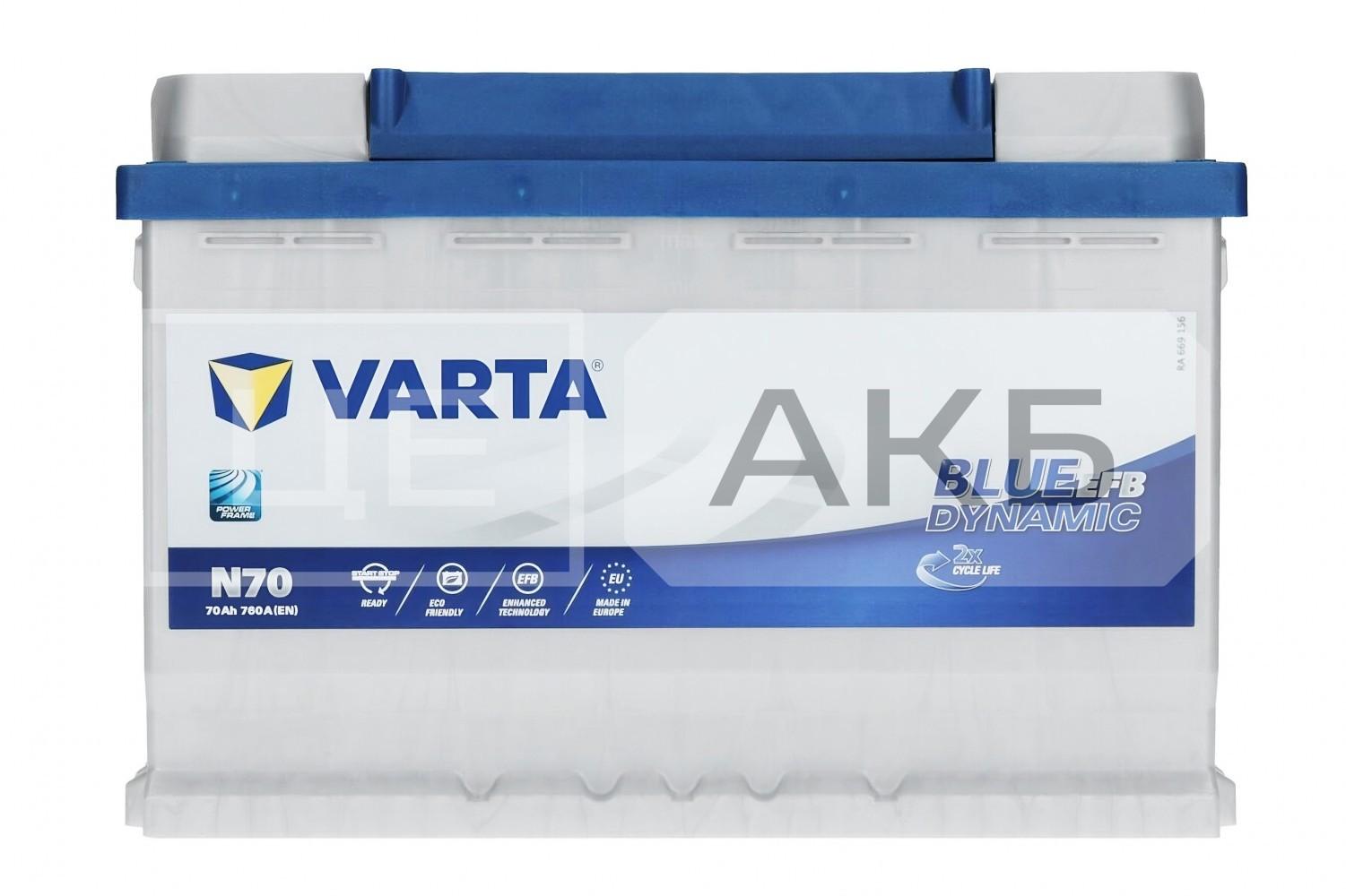 АКУМУЛЯТОР 12V 70AH 760A R+ DYNAMIC EFB 278*175*190MM 570500076