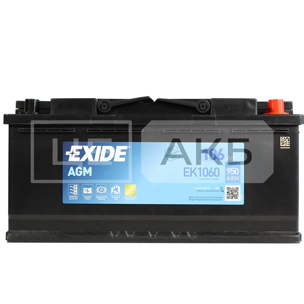АКУМУЛЯТОР AGM 12V 106AH 950A R+ START&STOP 392*175*190MM EK1060