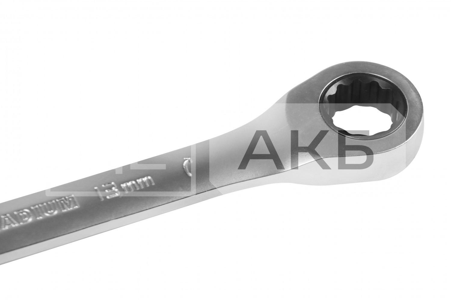 КЛЮЧ РОЖКОВО-НАКИДНИЙ З ТРЕЩІТКОЮ GUT MECHANIC 13MM RW0013