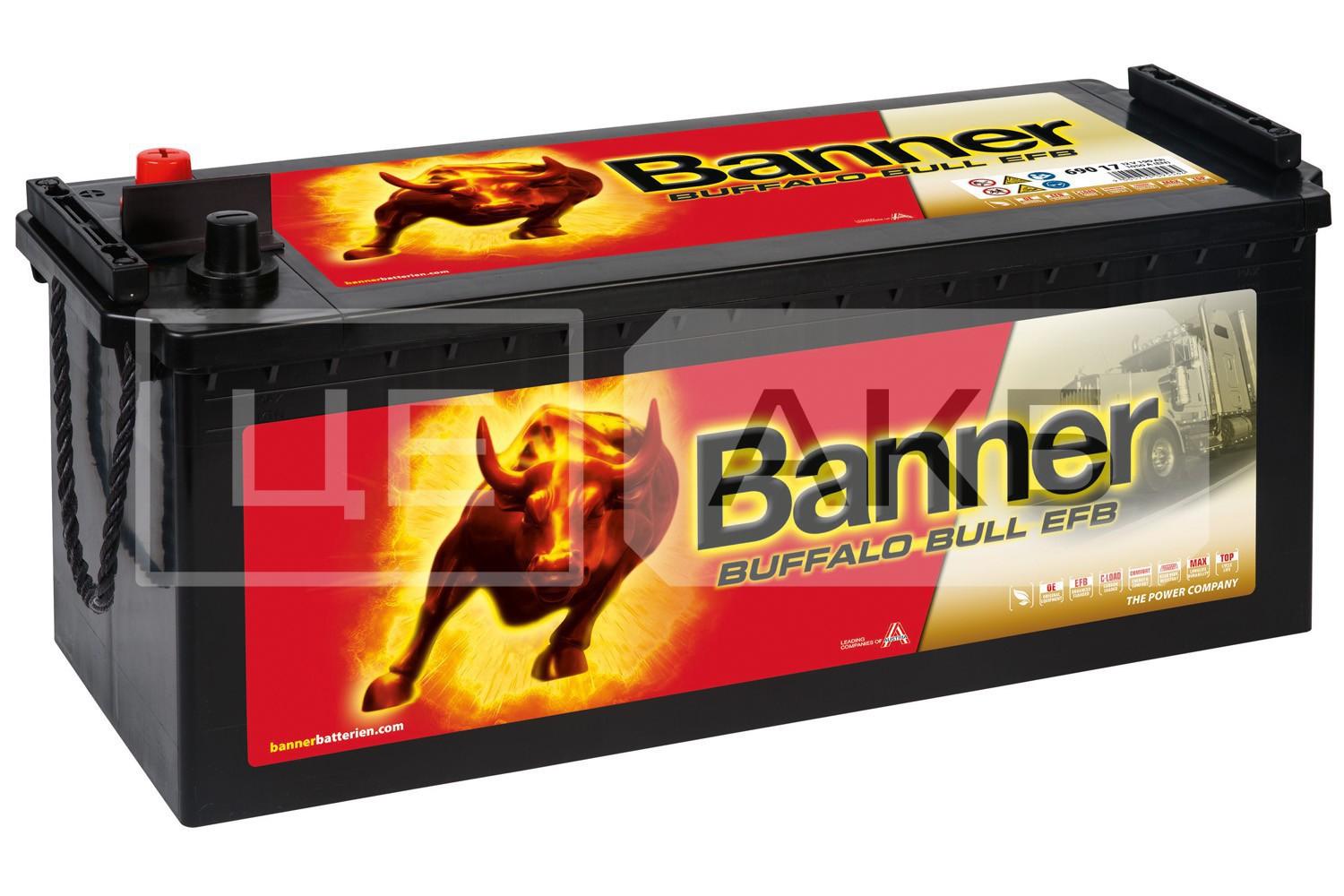 АКУМУЛЯТОР 12V 190AH 1050A L+ EN BUFFALO BULL EFB 514*223*220MM (ПІДМІННИЙ ФОНД) EFB69017