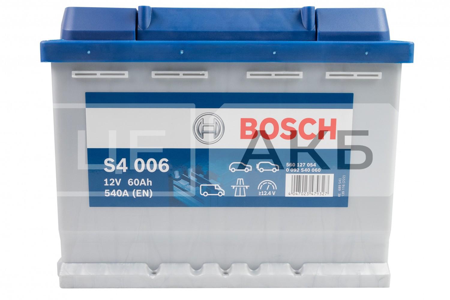 АКУМУЛЯТОР 12V 60AH 540A S4 L+ 242*175*190MM 0092S40060